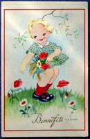 Old graphic greeting cooper postcard