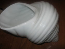 KPM vintage virágtartó fényes fehér porcelán csigaház