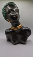 Sweaty ceramic ebony female bust
