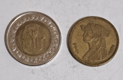 Egyiptom 2 darab érme 1 font és 50 Piaszter (387)