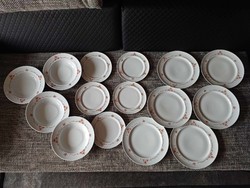 Alföldi porcelain plate set, incomplete (15 pieces), one piece damaged