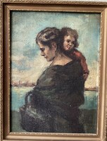 Dezső Bardócz - mother with her child