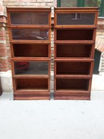Pair of antique, walnut, Károly Lingel bookcases, modular bookcases