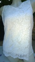 Also for the occasion - Tissaia brand. White lined lace blouse - women's top, fashionable, good piece,