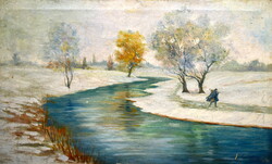 József Turi-jobbágy (early 20th century) wanders in the winter landscape