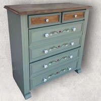 Folk-style, fake drawer, shoe cabinet, chest of drawers... with porcelain handles