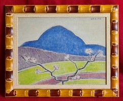 Józsa Járitz (1893-1986): with a blue mountain landscape