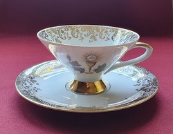 Johann Seltmann Bavaria német porcelán kávés teás szett csésze csészealj tányér vallási egyházi kép