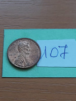 Usa 1 cent 1991 / d, abraham lincoln, zinc copper plated 107