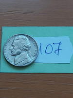 Usa 5 cents 1981 / p, thomas jefferson, copper-nickel 107