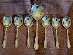 7 silver-plated spoons in a box (l4078)