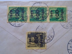 S3.41 Envelope with inflation stamp dr. István Fonó law office Dec. 1945. 15 Budapest eagle mound