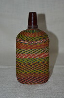 Woven flat bottle / flask with original bakelite cap  ( DBZ 0074/1 )