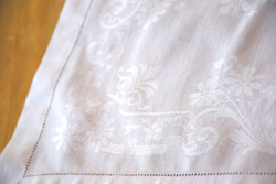 Old antique art deco damask napkin towel tea towel tablecloth 60 x 57