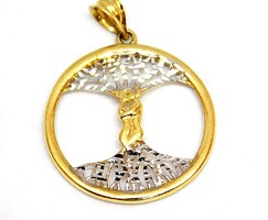 Yellow-white gold tree of life pendant (zal-au114001)
