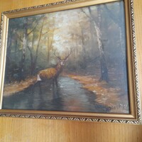 Mesterházy d. - Oil painting - deer