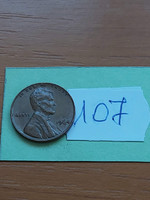 Usa 1 cent 1964 abraham lincoln, copper-zinc 107