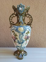 Large antique majolica vase