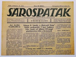 1933 november 16  /  SÁROSPATAK  /  Ssz.:  RU551