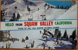 Postcard with first day stamp sent from Squaw Valley Winter Olympics site 1960