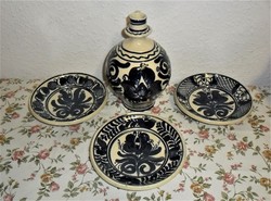 Korondi ceramic jug with 3 wall plates.