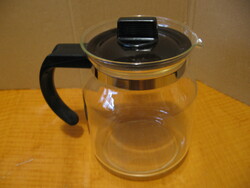 Jug from Jena with a black handle and a barba metal lid