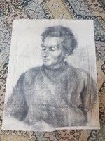 Old drawing, portrait. László Balogh