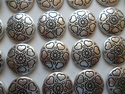24 old-retro decorative metal buttons 22.5 mm