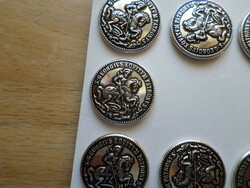 10 old-retro decorative metal buttons 22.5 mm