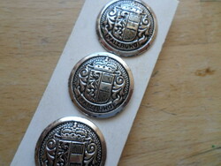 4 old-retro decorative metal buttons 22.2 mm