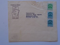 S9.22 Envelope Imre Várna Budapest 62 - 1941 Jan 17 - warehouse of shoes, leather and rubber goods - csikesz