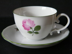 Augarten bécsi rózsás porcelán kávéscsésze aljjal