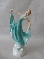 Art deco ballerina in turquoise dress