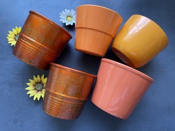 A selection of orange-hued kaspo in the colors of autumn, 5 pieces together