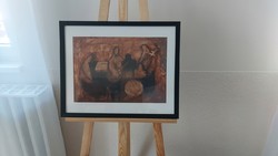 (K) beautiful painting with weak putty mark, 53x43 cm frame