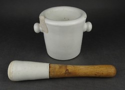 1N392 antique marked large drasche porcelain mortar and pestle