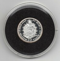 Magyarország 10 krajcár, 1848, ezüstözött réz utánveret, PROOF, certivel