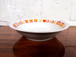 Rare lowland porcelain deep plate (child, abc)