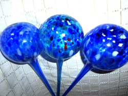 3 db egyedi muránói  kézműves üveg gömb  (virág gömb) 27 cm