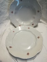 Zsolnay porcelán mély és lapos tányér