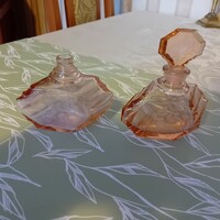 Cologne, perfume with engraved pattern, pink bottles in one.