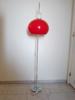 Retro alfalfa floor lamp (orange sphere with hood)