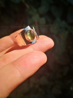 Valódi zöld turmalin ezüst gyűrű