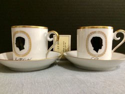 Vintage Hackefors porcelán csésze aljjal-2db