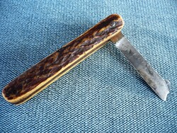 Old steel eye knife with bone handle