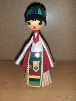 Retro Polish woman in folk costume wooden figure 19 cm (12/d)