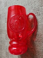K.W.K. Halemba lengyel gyári pecséttel ellátott vörös színű üvegkorsó