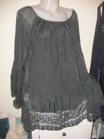 Légies, kék selyemtartalmú tunika