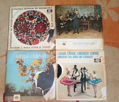 Retro folk music vinyl record collection 4 pieces in one
