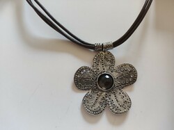 Izraeli ezüst nyaklánc-nyakék füstkvarc kővel (30)